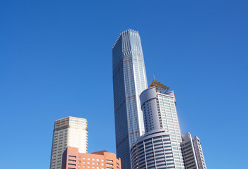 Fototapeta na wymiar skyscrapers on the clear sky 