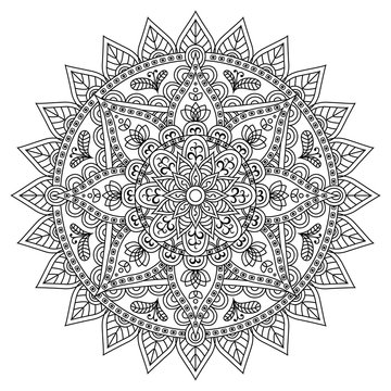 Mandala Stencil Template, Printable Design, Black and White Coloring  Illustration Stock Vector