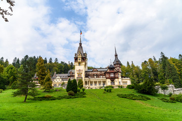Neo-Renaissance Peles Castle Built In 1873 In Carpathian Mountains