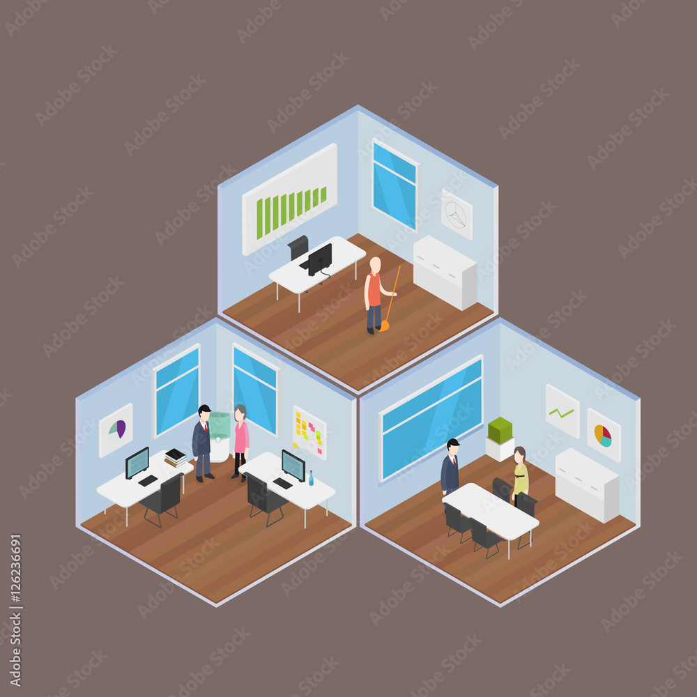 Poster isometric office