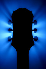 magic blue guitar headstock