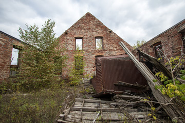 Abandoned Quincy Copper Mine. The abandoned mine is part of the Keweenaw National Historic Park in the Upper Peninsula of Michigan. The sites focus on the history of copper mining. Calumet, Michigan.