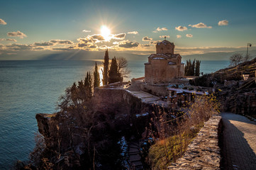 Saint Jovan Kaneo church on sunset