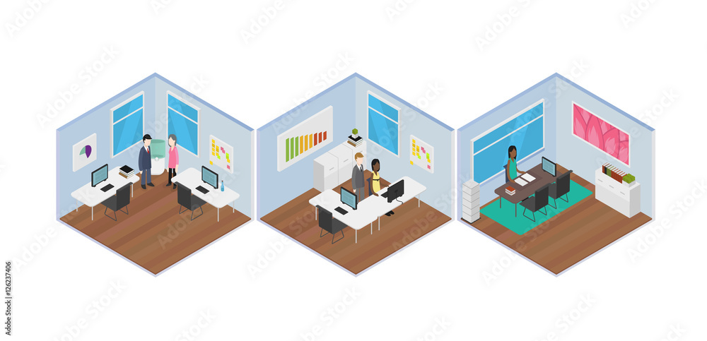 Poster Isometric Office