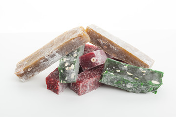 Tasty Turkish delight isolated on white