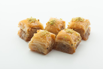 Tasty Turkish delight isolated on white