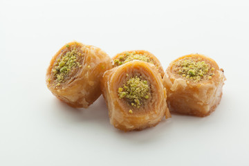 Tasty Turkish delight isolated on white