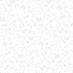 baby background. Vector seamless pregnancy pattern. for Baby Shower. outline