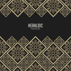 Vector heraldic frame oriental style. Vector borders for design with space for text.