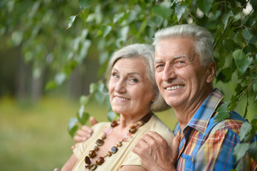 Mature couple in spring park