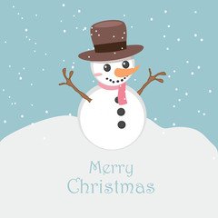 Simple Holiday greeting with snowman