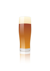 Glass of beer. Amber ale. Vector isolated