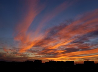 brilliant  and multicolor sky of sunset