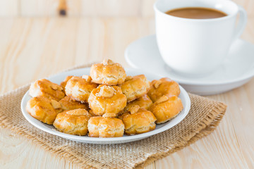 durian cookies on white plate