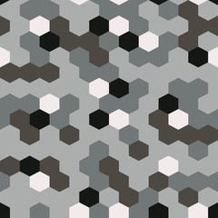 vector seamless pattern in camouflage style, pixel pattern textile, abstract background
