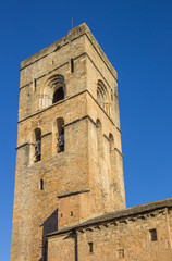 Fototapeta na wymiar Tower of the historic church of Ainsa