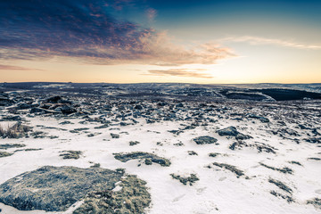 Obraz premium First snow on hill top in wilderness