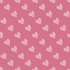 Doodle seamless pattern with hearts