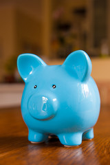 Fototapeta premium blue piggy banks