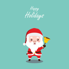 Christmas greeting with Santa holding a bell