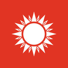 The sun icon. Sunrise and sunshine, weather, sun symbol. UI. Web. Logo. Sign. Flat design. App. Stock
