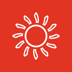 The sunshine icon. Sunrise and sunshine, weather, sun symbol. UI. Web. Logo. Sign. Flat design. App. Stock