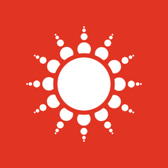 The sunrise icon. Sunrise and sunshine, weather, sun symbol. UI. Web. Logo. Sign. Flat design. App. Stock