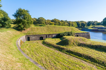 Rampart with bastion in Naarden, Netherlands