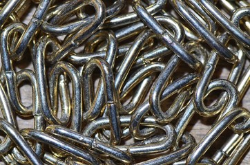 Magnified chain  /  Magnified chain  photographed using the flash on the work table.