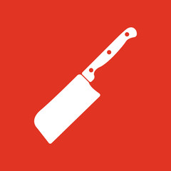 The knife for meat icon. Knife and chef, kitchen symbol.UI. Web. Logo. Sign. Flat design. App.