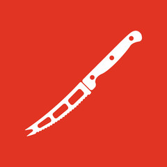 The knife for cheese icon. Knife and chef, kitchen symbol.UI. Web. Logo. Sign. Flat design. App.