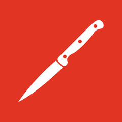 The knife for meat icon. Knife and chef, kitchen symbol.UI. Web. Logo. Sign. Flat design. App.
