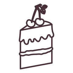 Cake silhouette icon. Bakery shop traditional and product theme. Isolated design. Vector illustration