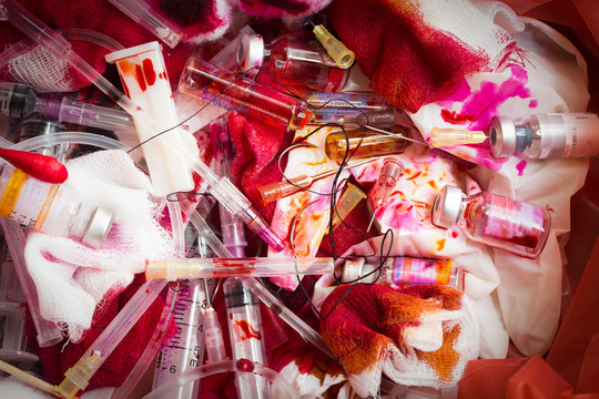 infectious wastes in red bag