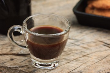 Cashew cookies with hot coffee