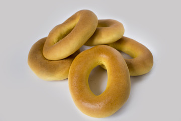 bagels are a bunch on a white background