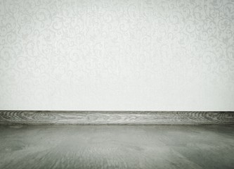 Empty interior with wooden floor