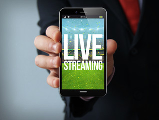 live streaming businessman smartphone