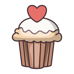 Muffin icon. Bakery shop traditional and product theme. Isolated design. Vector illustration