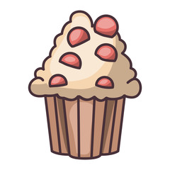 Muffin icon. Bakery shop traditional and product theme. Isolated design. Vector illustration