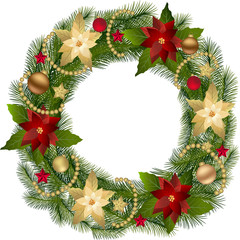 Fototapeta na wymiar Traditional Christmas Wreath