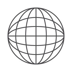 Obraz premium Global sphere icon. Broadcasting news technology media and communication theme. Isolated design. Vector illustration