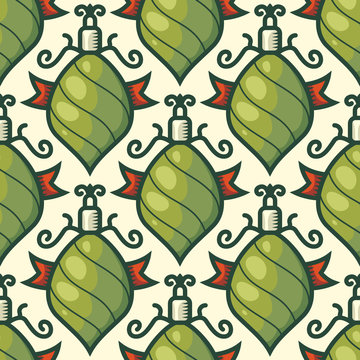 Vintage Christmas Ornament Seamless Pattern