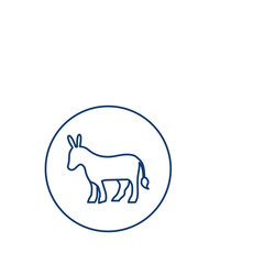 Donkey icon. Animal zoo life nature and fauna theme. Isolated and silhouette design. Vector illustration