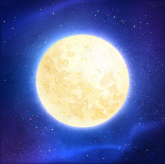 Full moon space background.
