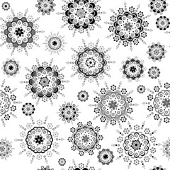 Black and white floral ornaments