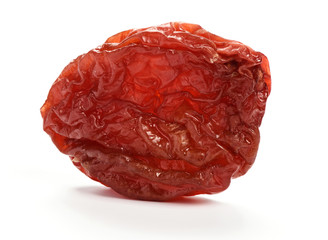 Dried plum isolated on a white
