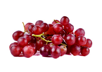 red grapes Isolated on white background