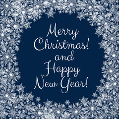 Christmas card with snowflakes