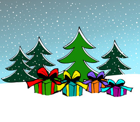 Weihnachtsbaum mit Geschenke